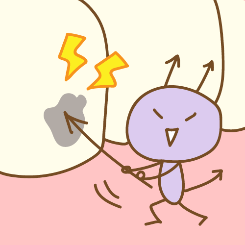 汚れが溜まりやすく、虫歯や歯肉炎の原因になる