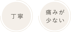 丁寧、痛み少ない