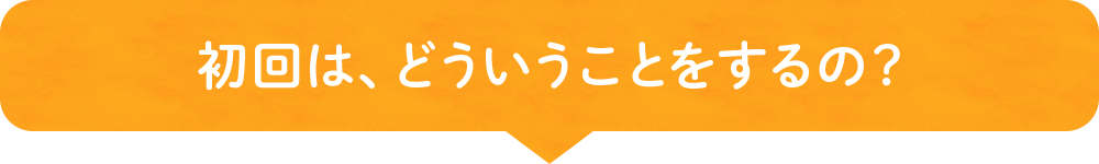 初回は、どういうことをするの？