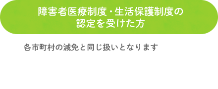 障害者医療制度・生活保護制度の認定を受けた方